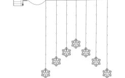 Star Trading Snowflake Ljusgardin Dew Drop Varmvit* Dew Drop Slingor|Batterislingor Inomhus