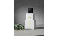 Star Trading Snowman Batteridriven Snögubbe i trä 30cm Vit* Batteri Julpynt Inomhus