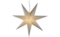 Konstsmide Snöskimra Julstjärna med brodyr 80cm Vit* Visa Alla Julstjärnor|Julstjärnor Med Sladd