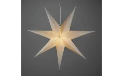 Konstsmide Snöskimra Julstjärna med brodyr 80cm Vit* Visa Alla Julstjärnor|Julstjärnor Med Sladd