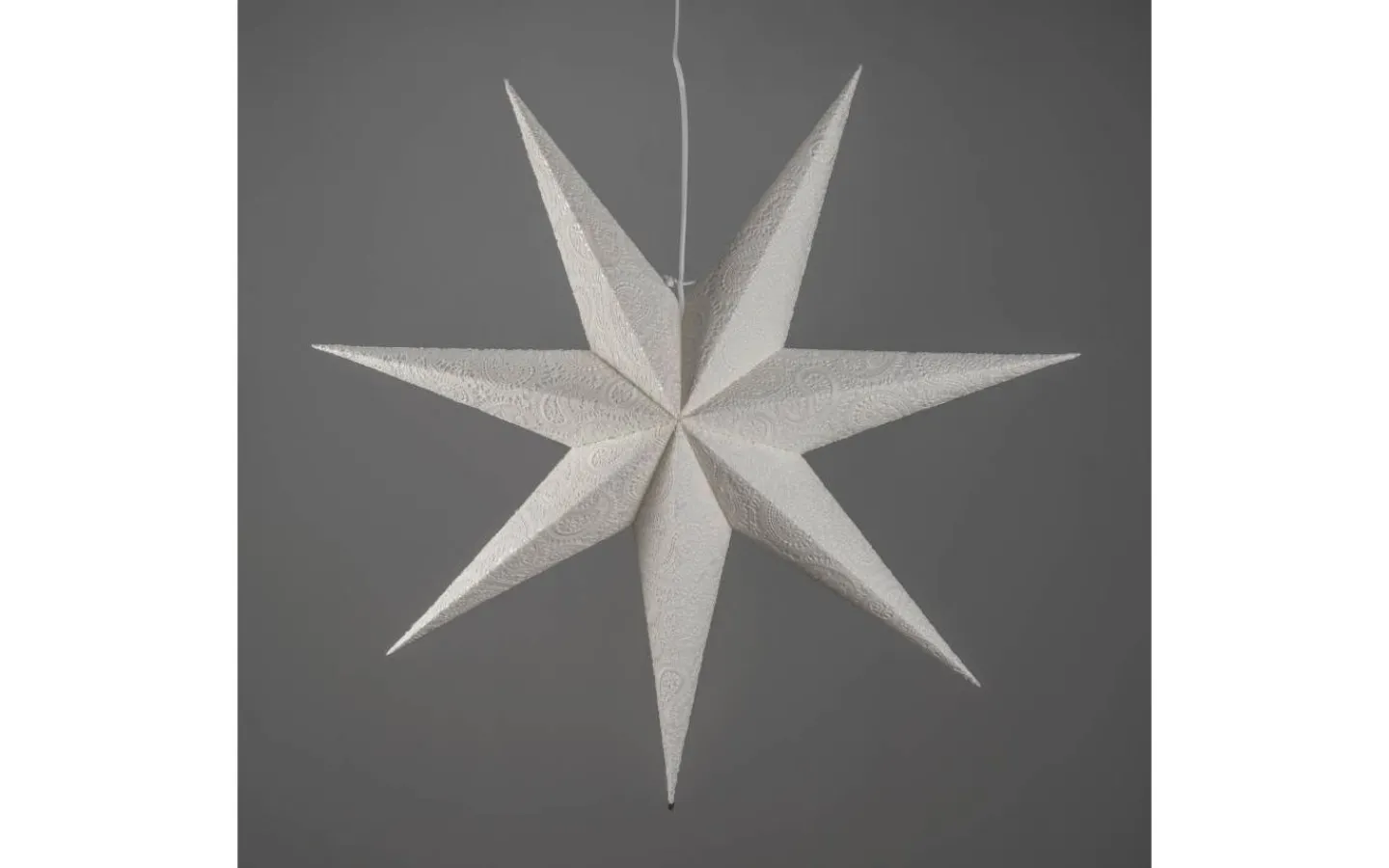 Konstsmide Snöskimra Julstjärna med brodyr 80cm Vit* Visa Alla Julstjärnor|Julstjärnor Med Sladd