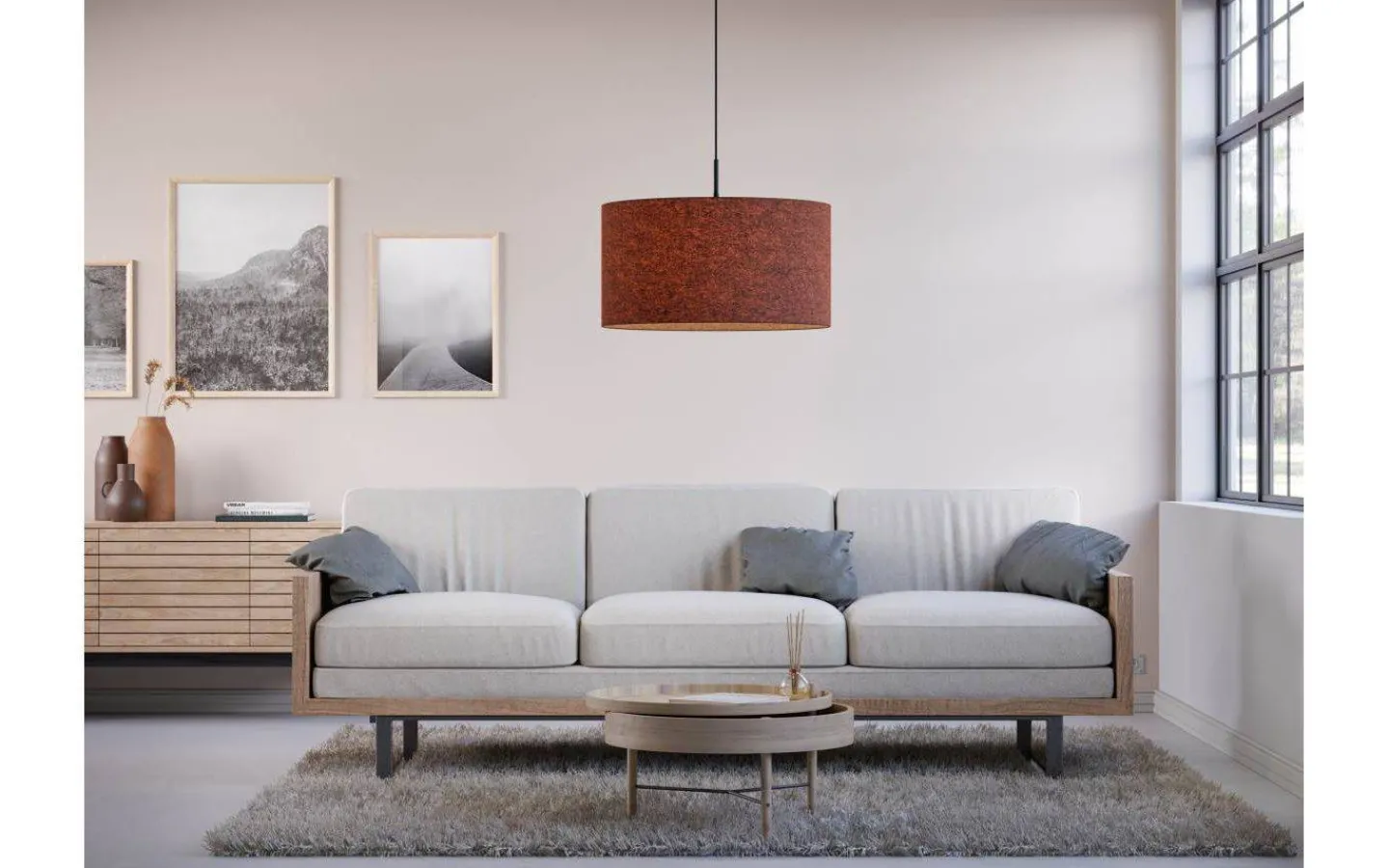 Stora Taklampor Ø50-69 Cm<Belid Soft Taklampa Ø57 Roströd Ull