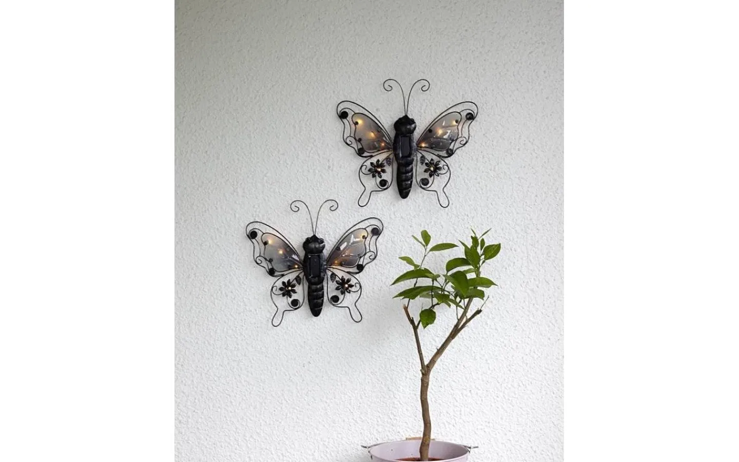 Solcellslampor Dekoration|Visa Alla Solcellslampor<Star Trading Solcellsdekoration Butterfly 34cm Svart