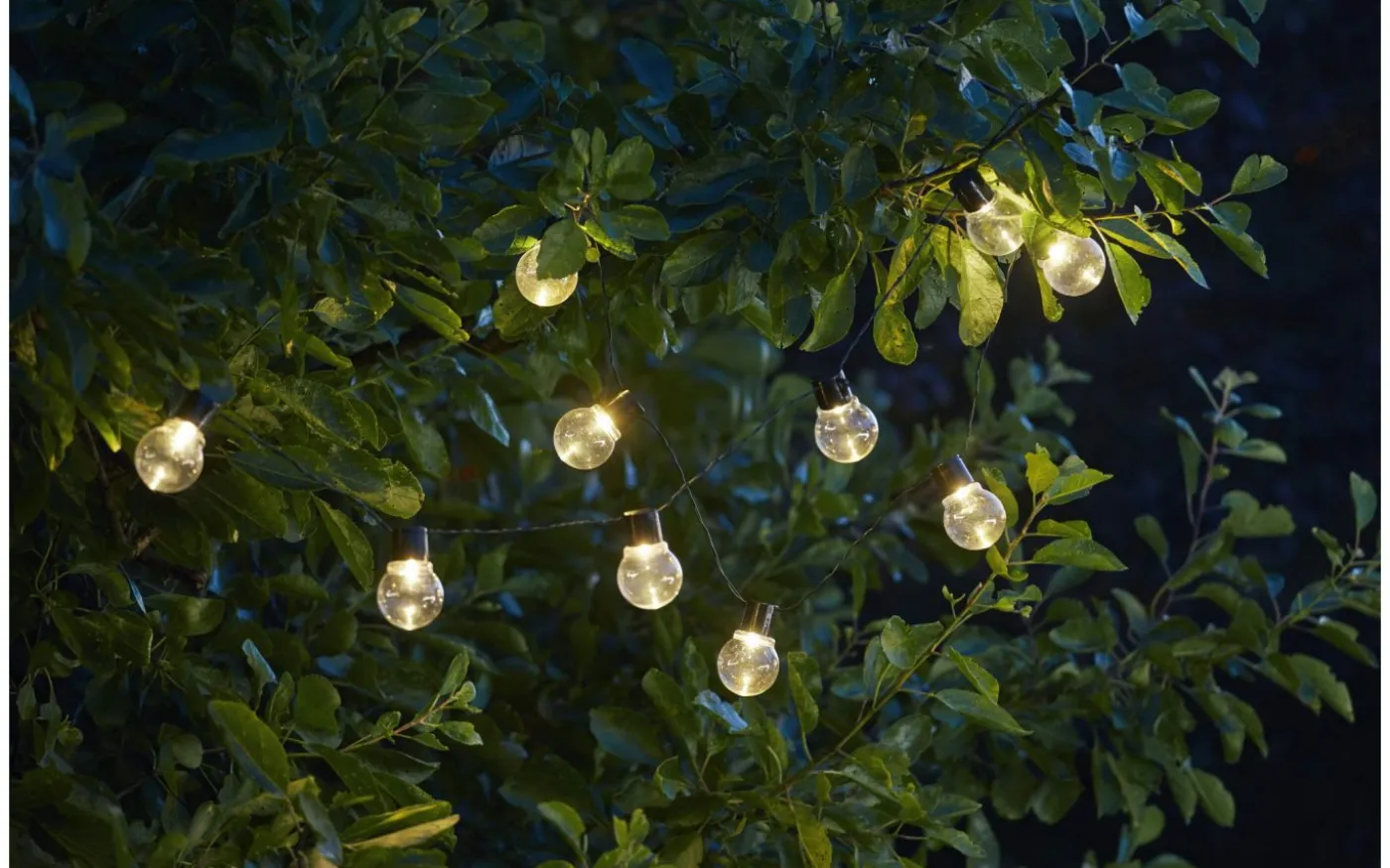 Solcells-ljusslinga Partaj Solar Varmvit 10L 1,9m