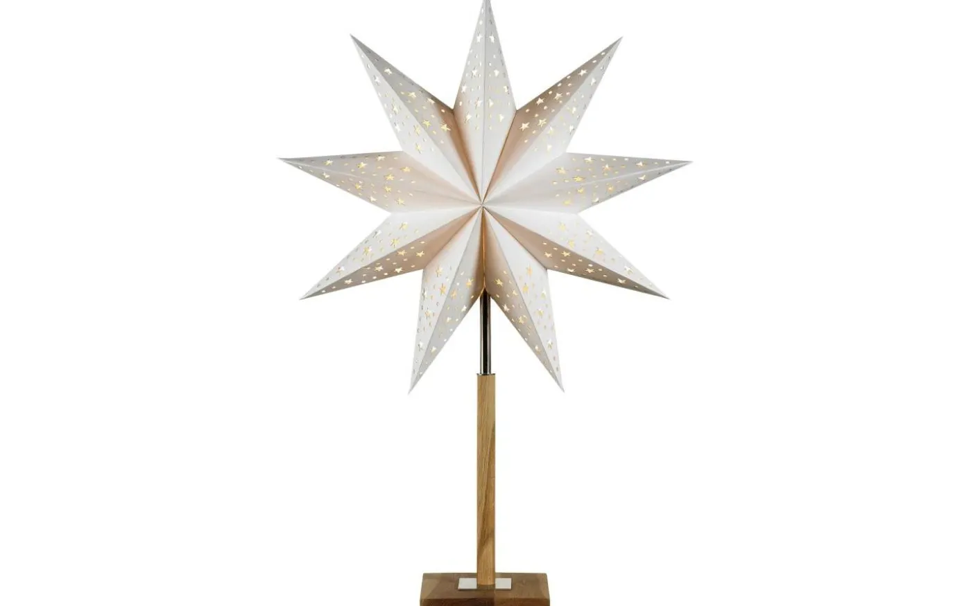Solvalla Julstjärna på Fot 65cm Vit/Ek