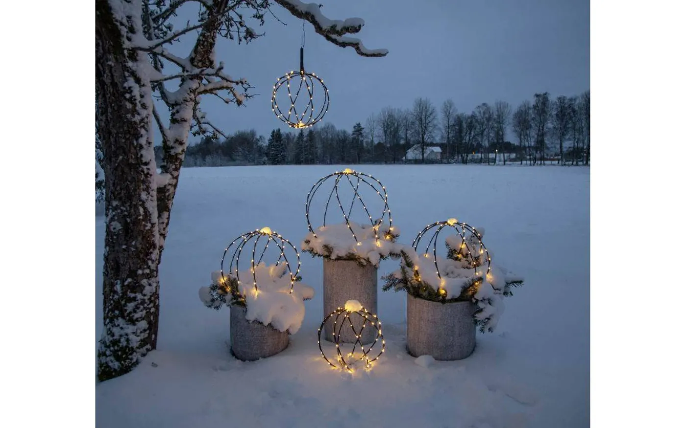 Sphere Batteridriven Utomhusdekoration 54cm Svart