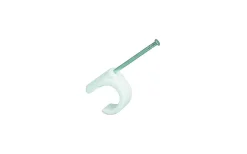 Malmbergs Spikklammer, Vit, För kabel 5-7 mm, 20 mm, 20 st* Fäst & Kopplingsmaterial