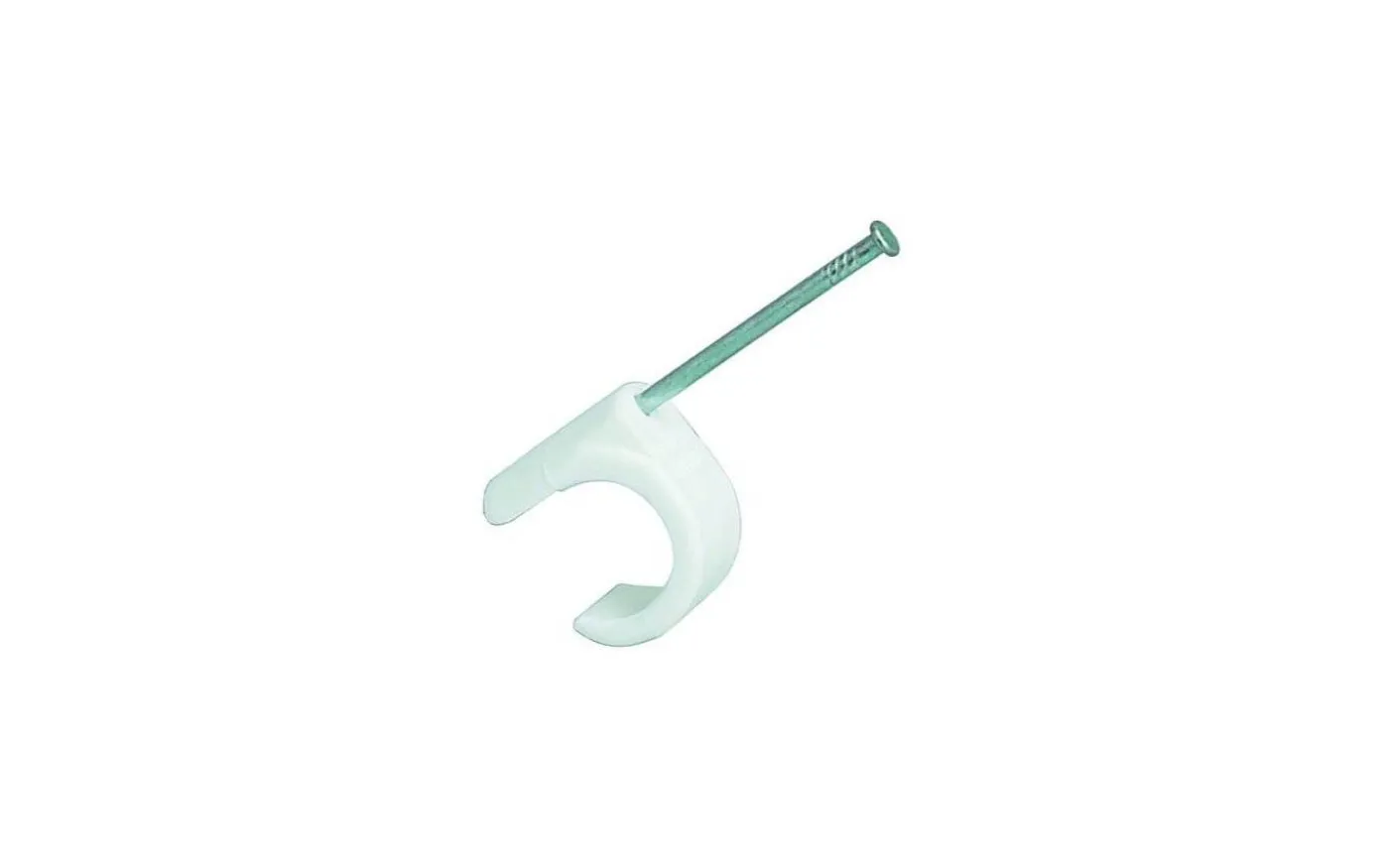 Spikklammer, Vit, För kabel 5-7mm, 20 mm, 100 st
