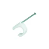 Spikklammer, Vit, För kabel 5-7 mm, 20 mm, 50 st