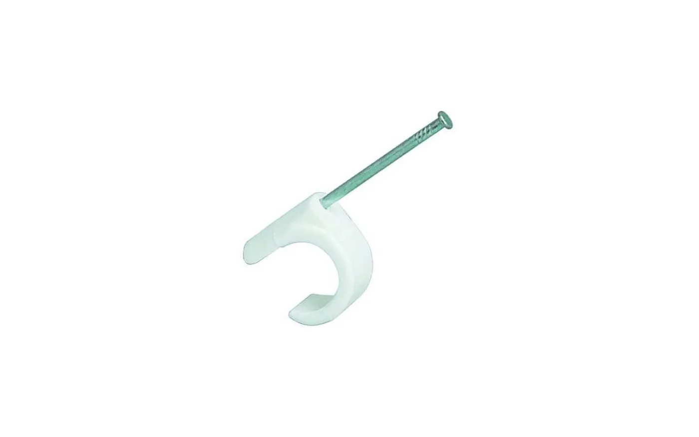 Spikklammer, Vit, För kabel 7-10 mm, 25 mm, 50 st