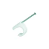 Spikklammer, Vit, För kabel 8-12 mm, 30 mm, 100 st