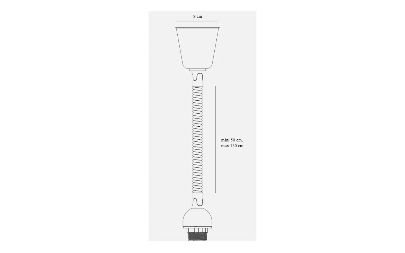 Spiralhiss Pendelupphäng Hisslampa 50-150cm Vit