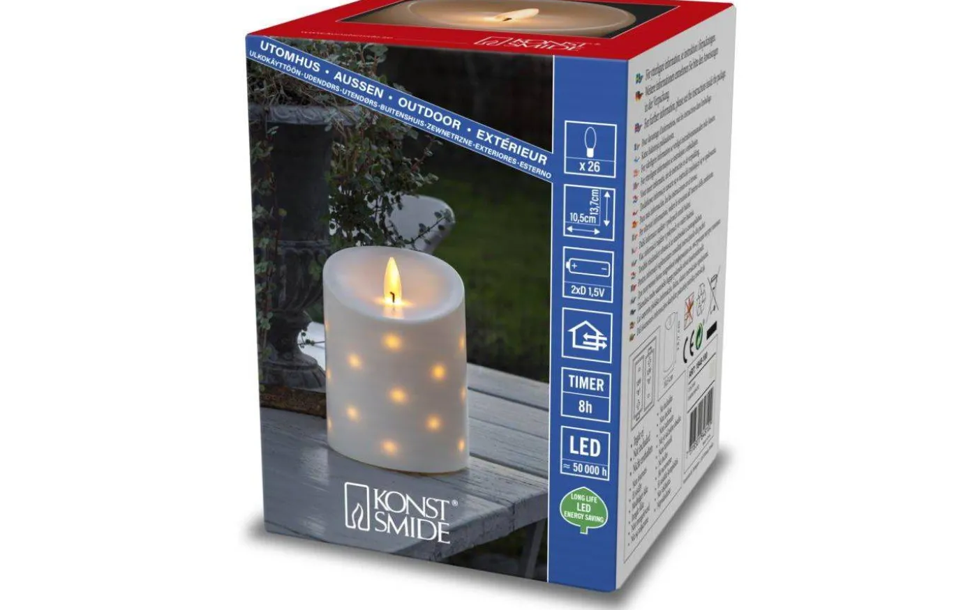 Spot Batteridrivet Blockljus 10,5cm Creme IP44