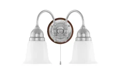 Lampetter<Karlskrona Lampfabrik Stackelberg - Förnicklad / Brytare / Brunt fäste