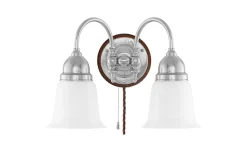 Lampetter<Karlskrona Lampfabrik Stackelberg - Förnicklad / Brytare / Brunt fäste