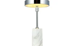 Starlight Uppladdningsbar Bordslampa 25cm LED 3000K 2W Krom/Vit Marmor