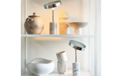 Starlight Uppladdningsbar Bordslampa 25cm LED 3000K 2W Krom/Vit Marmor