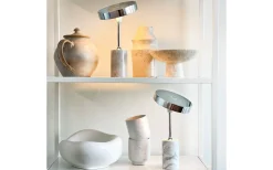 Uppladdningsbara Lampor Inomhus|Bordslampor<Dyberg Larsen Starlight Uppladdningsbar Bordslampa 25cm LED 3000K 2W Krom/Grå Marmor