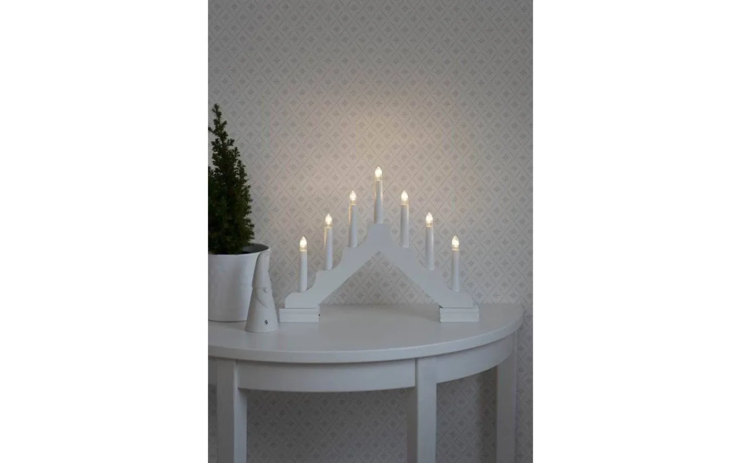 Batteridrivna Adventsljusstakar|Visa Alla Adventsljusstakar<Konstsmide Stella Batteridriven Adventsljusstake LED 28cm Vit