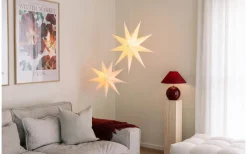 Visa Alla Julstjärnor|Julstjärnor Utan Sladd<Globen Lighting Stella Julstjärna 75cm Vit Bouclé