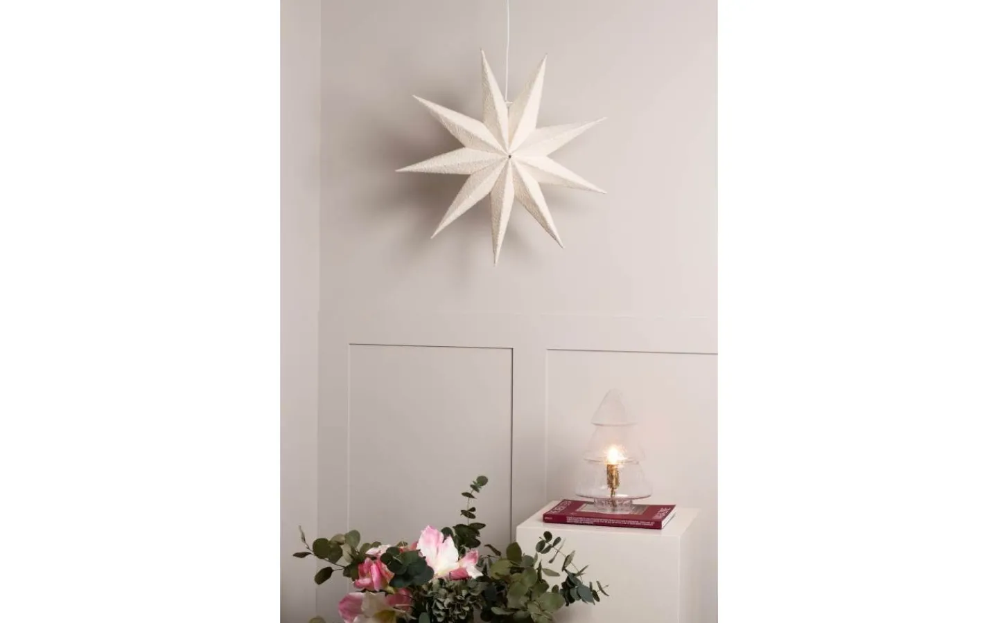 Visa Alla Julstjärnor|Julstjärnor Utan Sladd<Globen Lighting Stella Julstjärna 60cm Vit Bouclé