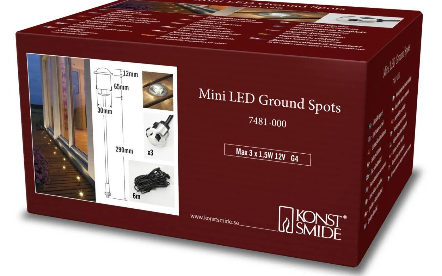 Konstsmide Sten Decklight 12V G4 3-Pack Extension 12V System* System Konstsmide 12V