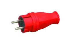Cee,Skarvkabel,Central,Dimmrar<Malmbergs Stickpropp, Gummi, Med jord, Röd, IP44