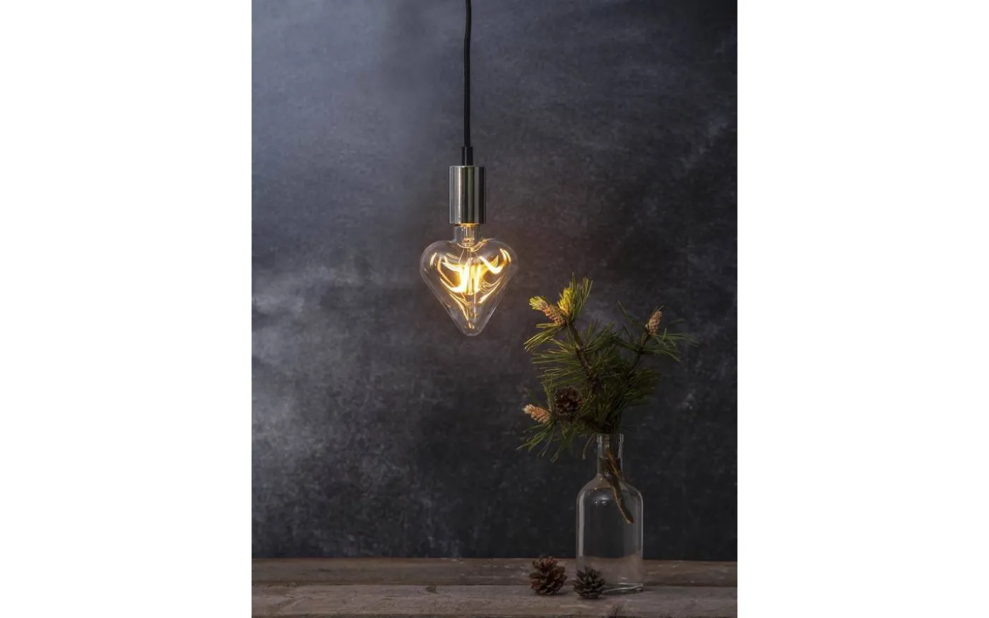 Stil Pendel E27 med 3,5m textilkabel Krom