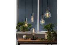 Stil Pendel E27 med 3,5m textilkabel Krom