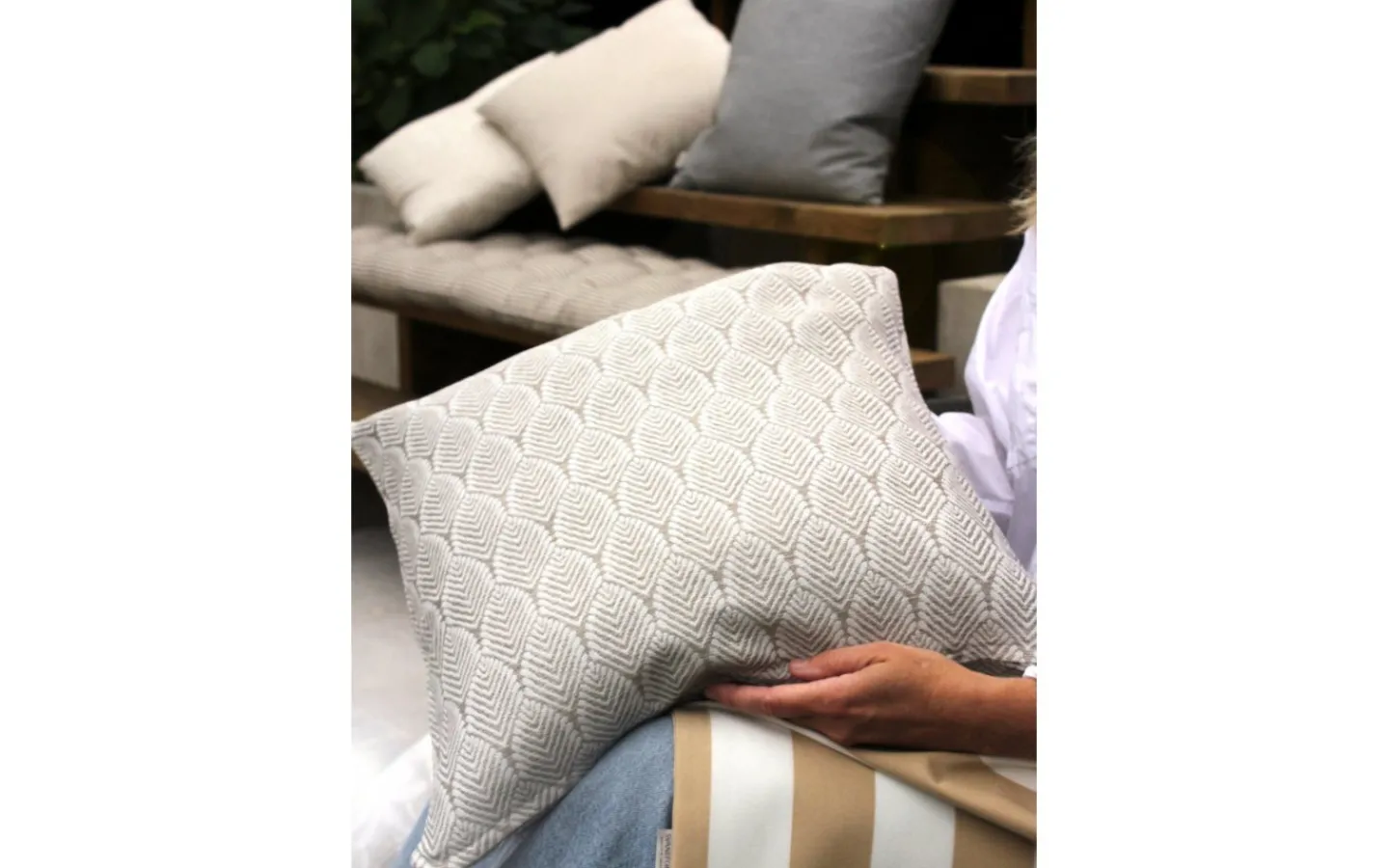 Svanefors Stiltje Kuddfodral Beige 44x44cm Outdoor* Kuddfodral