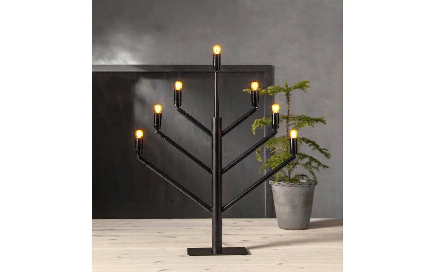 Stockholm Adventsljusstake 66cm E14 Svart