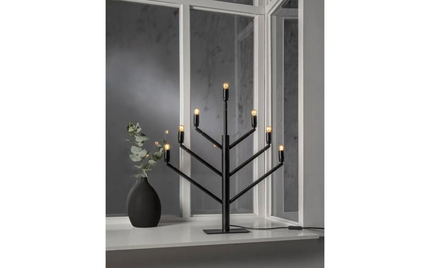 Stockholm Adventsljusstake 66cm E14 Svart