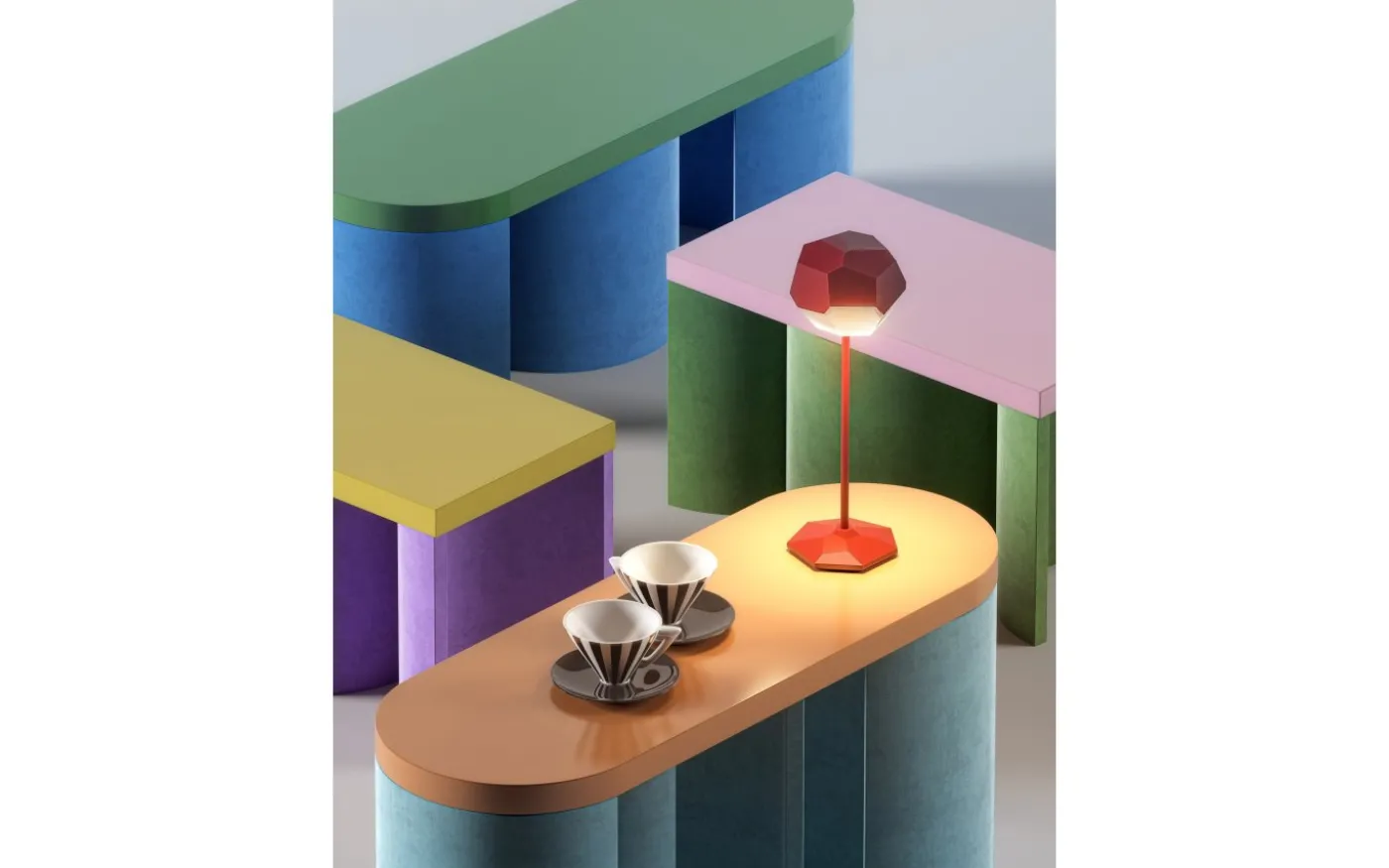 Stone Batterilampa 33cm 2700/3000K Röd IP54