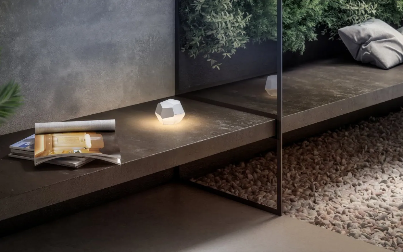 Stone Batterilampa 33cm 2700/3000K Röd IP54