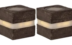 Visa Alla Solcellslampor<Star Trading Stonecube Solcellslampa 8,5cm 2-Pack Grå