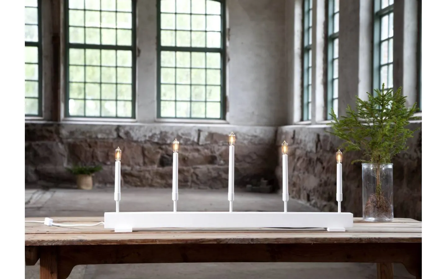 Star Trading Storm Ljusstake LED Vit 35cm* Visa Alla Adventsljusstakar|Adventsljusstakar 31-60 Cm