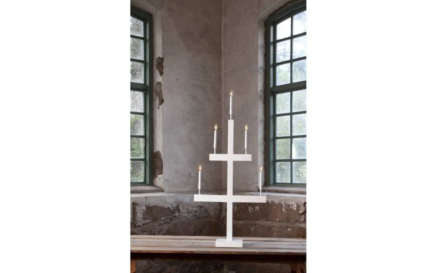 Visa Alla Adventsljusstakar|Adventsljusstakar 61-120 Cm<Star Trading Storm Ljusstake LED Vit 118cm