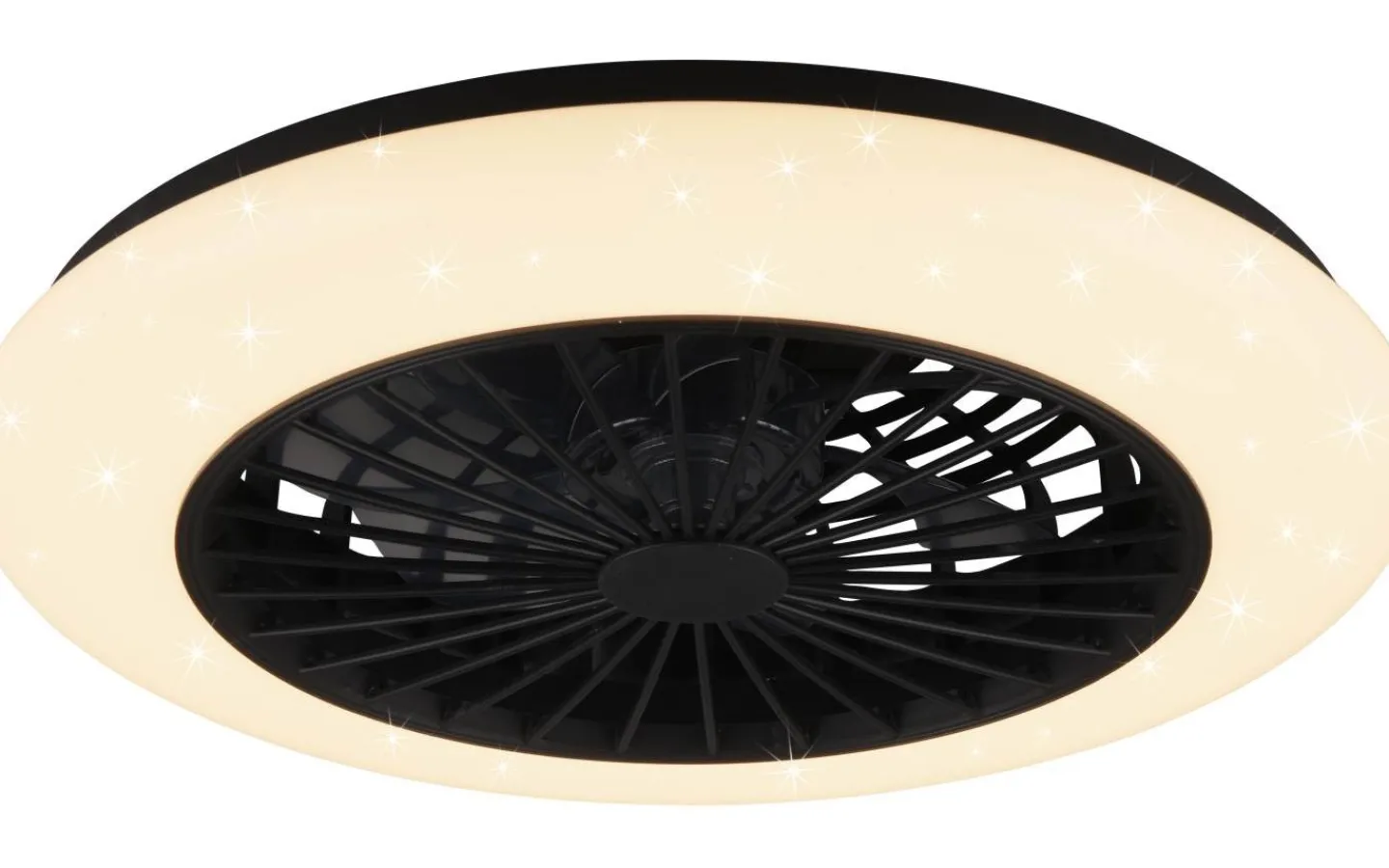 Reality Stralsund Takfläkt 49cm LED mattsvart stjärnljus* Takfläktar