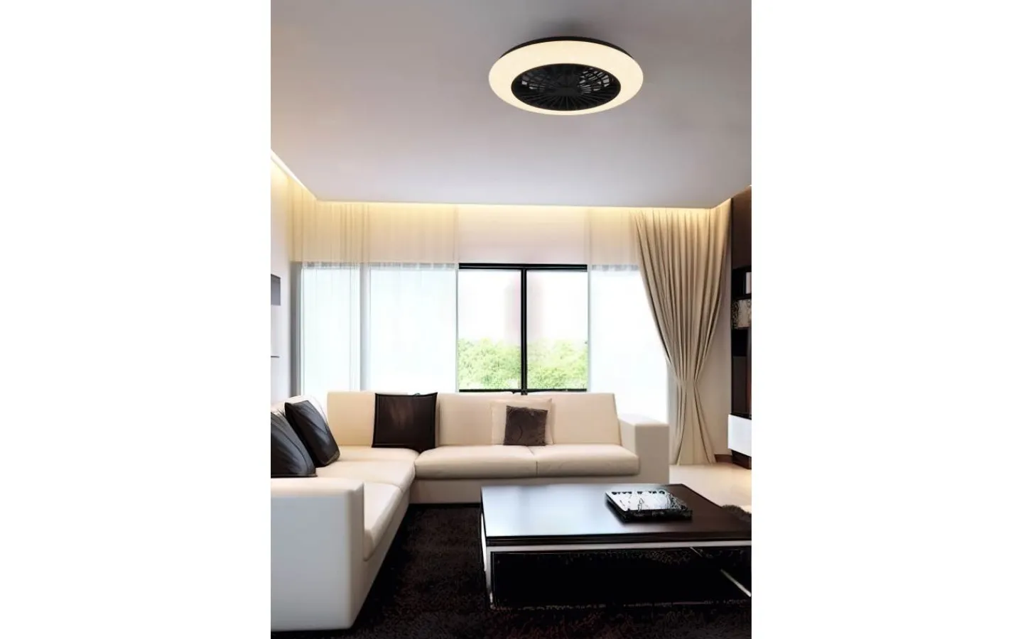 Reality Stralsund Takfläkt 49cm LED mattsvart stjärnljus* Takfläktar