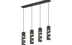 Trio Lighting Stream Takpendel 4-delad GU10 mattsvart* Avlånga Taklampor