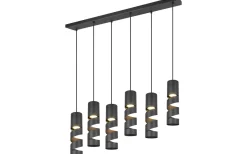 Avlånga Taklampor<Trio Lighting Stream Takpendel 6-delad GU10 mattsvart