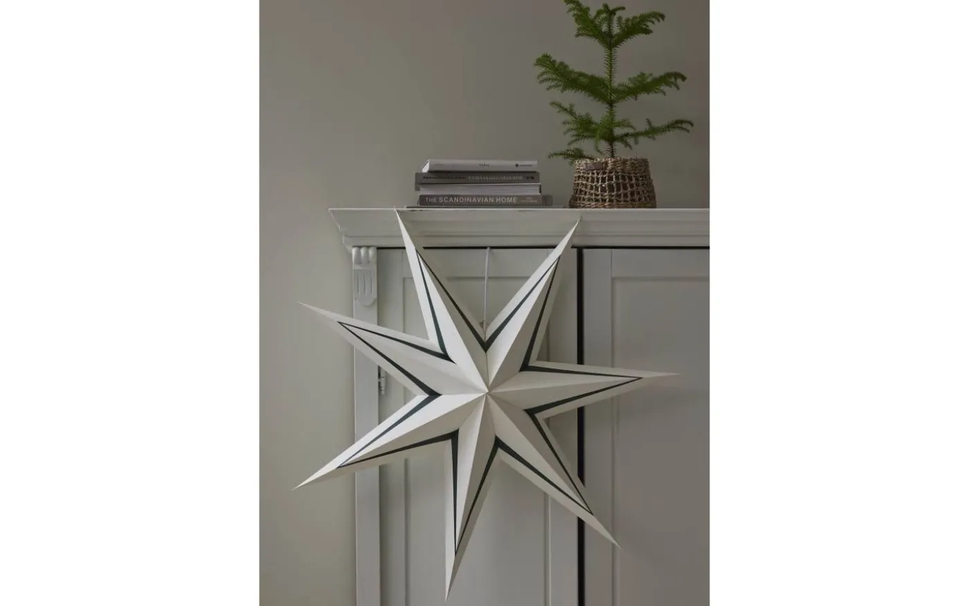 Stripe Julstjärna 77cm Vit/Grön