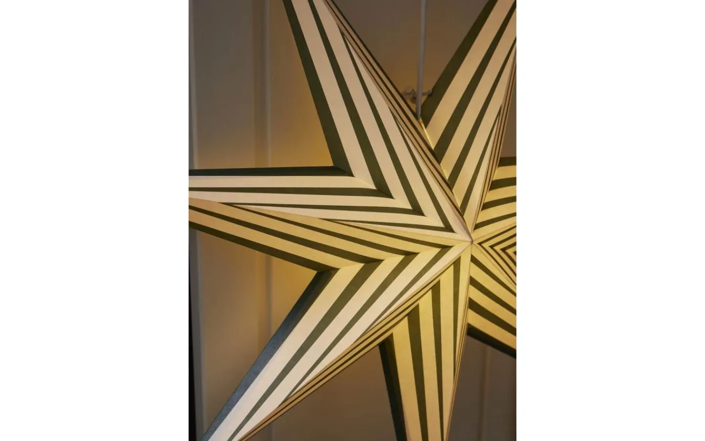 Visa Alla Julstjärnor|Julstjärnor Utan Sladd<Star Trading Stripe Julstjärna 60cm Vit/Grön