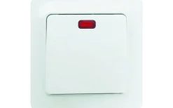 Strömställare/Vägguttag<Malmbergs Strömbrytare GAMMA, tryck, med glimlampa