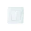 Strömställare/Vägguttag<Malmbergs Strömbrytare Nova, Vit, Dubbeltrapp/kron