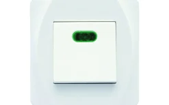 Strömställare/Vägguttag<Malmbergs Strömbrytare, Nova, Vit, 2-pol med glimlampa