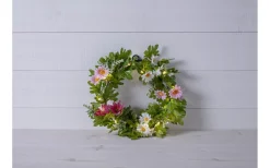 Star Trading Summer Krans Dekoration 20cm LED Vit/Rosa* Inomhusdekorationer Batteri