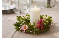 Star Trading Summer Krans Dekoration 20cm LED Vit/Rosa* Inomhusdekorationer Batteri