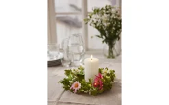 Star Trading Summer Krans Dekoration 20cm LED Vit/Rosa* Inomhusdekorationer Batteri