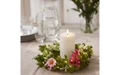 Star Trading Summer Krans Dekoration 20cm LED Vit/Rosa* Inomhusdekorationer Batteri